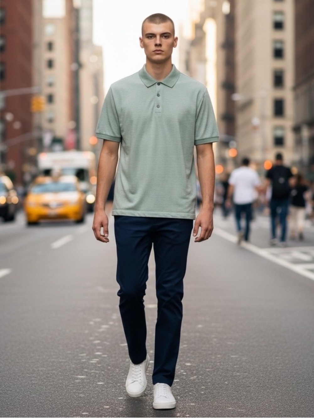 Theory Bron Polo in Cosmos Slub Cotton